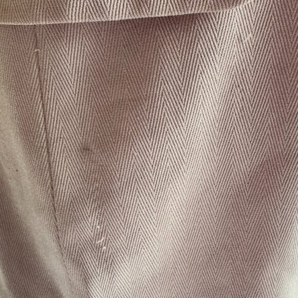 Vintage Beige Herringbone Skirt Suit Set - Picture 3 of 16